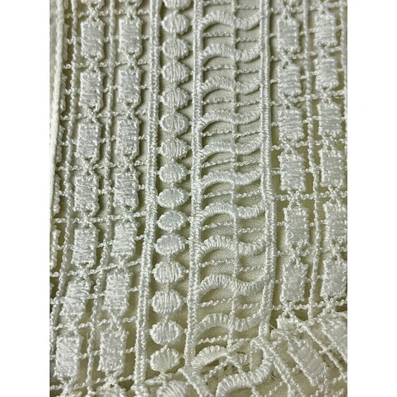 Chicos Lace-Trim Pullover Button Up Tunic Crochet Semi Sheer 0 4/6 Preppy Beach - Picture 10 of 10